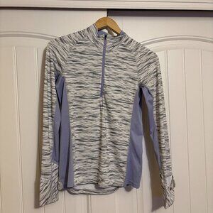 Patagonia All Weather Gray Purple 1/4 Zip Pullover XS Xtra Small Long Sleeve